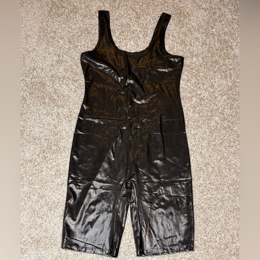 Fashion Nova Shiny Black Jumpsuit